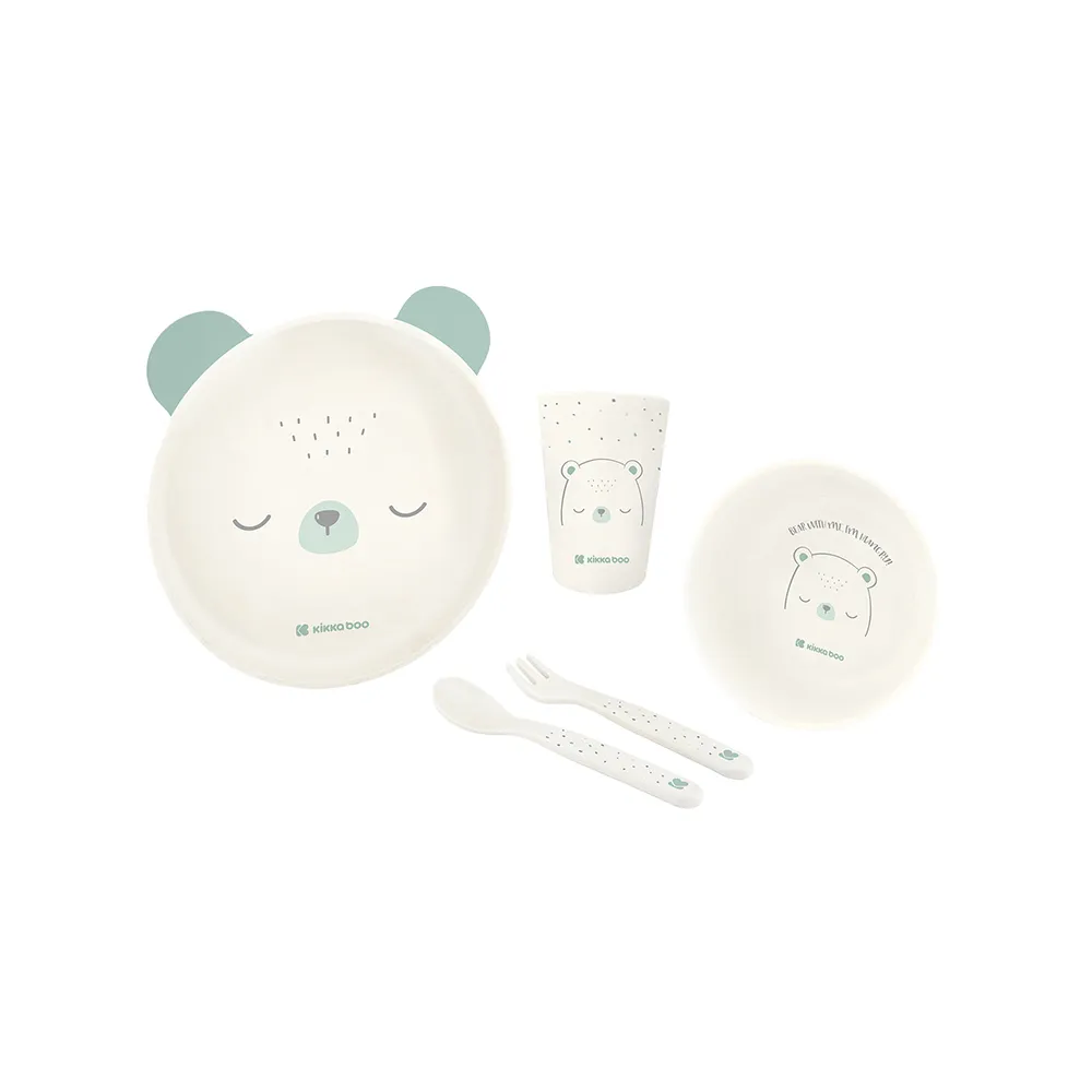 Kikkaboo Set repas 5 pièces Bear with me Mint 6m+