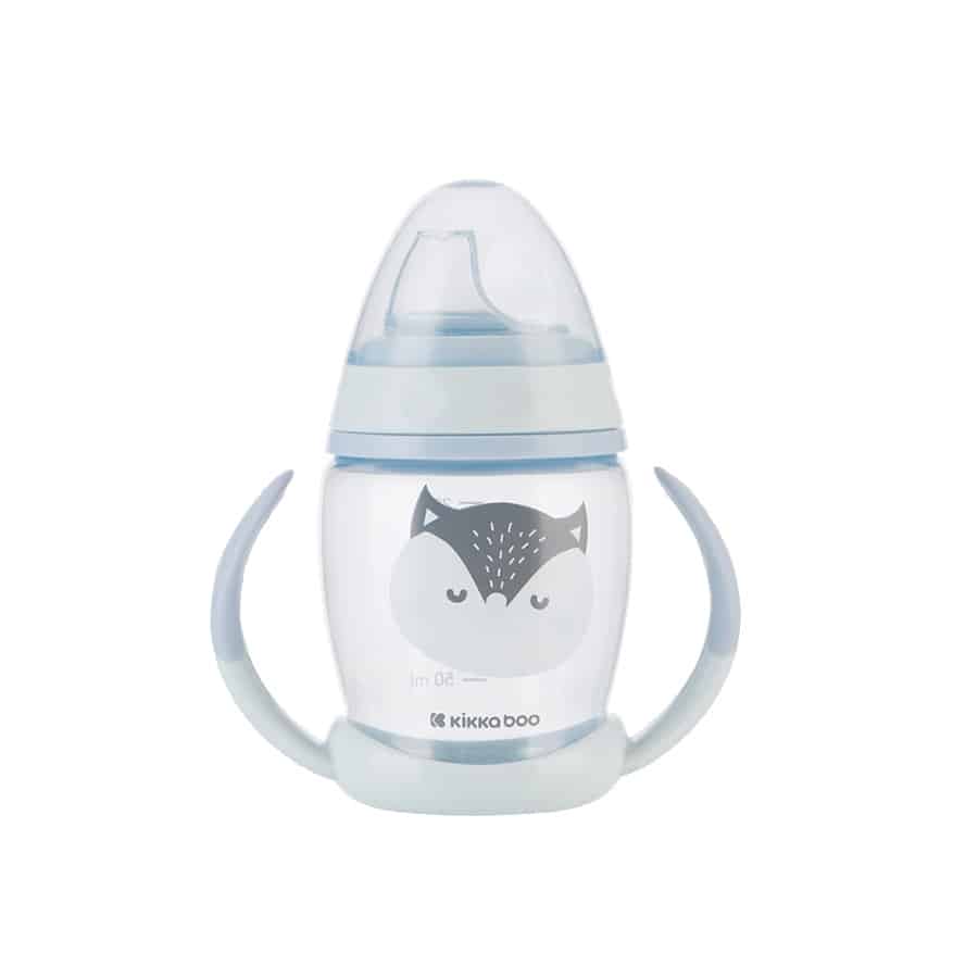 Kikkaboo Tasse à bec avec anses 200ml Happy Face Bleu