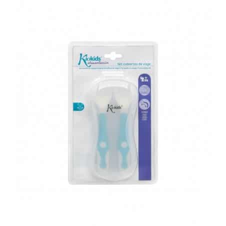 Kiokids Set couverts flexibles avec boite Bleu 4m+