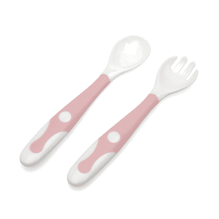 Kiokids Set couverts flexibles avec boite Rose 4m+