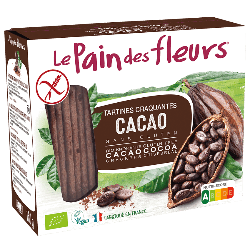 Le Pain des fleurs Tartines Craquantes Bio au Cacao
