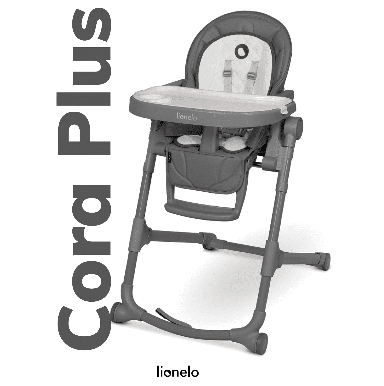 Lionelo Cora Plus – Transat et chaise haute 2 en un – Grey Stone