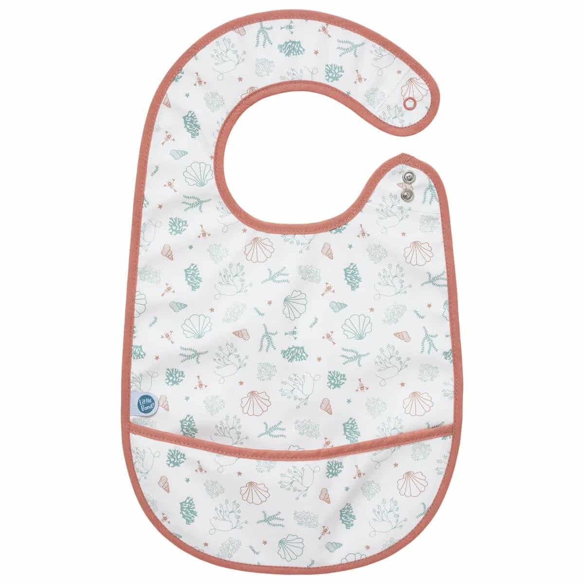 Little Band Bavoir à poche Imperméable SeaSide Romance – Coton enduit 6m+