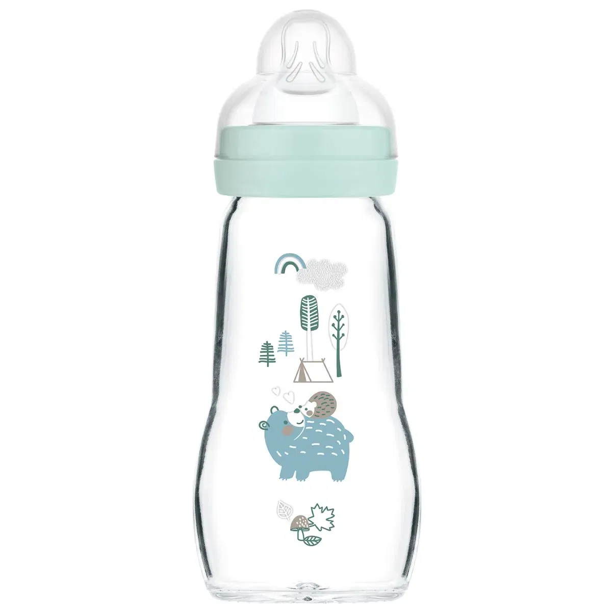 Mam Biberon en verre Feel Good 260ml Bleu