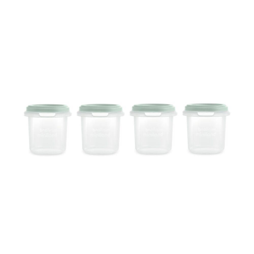 Miniland Pots de Conservation Hermétique Mint 200 ml – Lot de 4