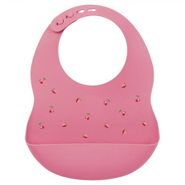 Nattou Bavoir en Silicone Rose/Fraise