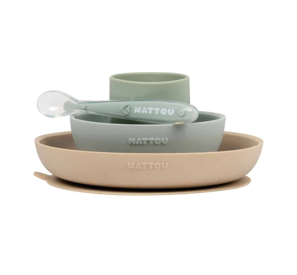 Nattou Coffret de repas 4pcs terracota