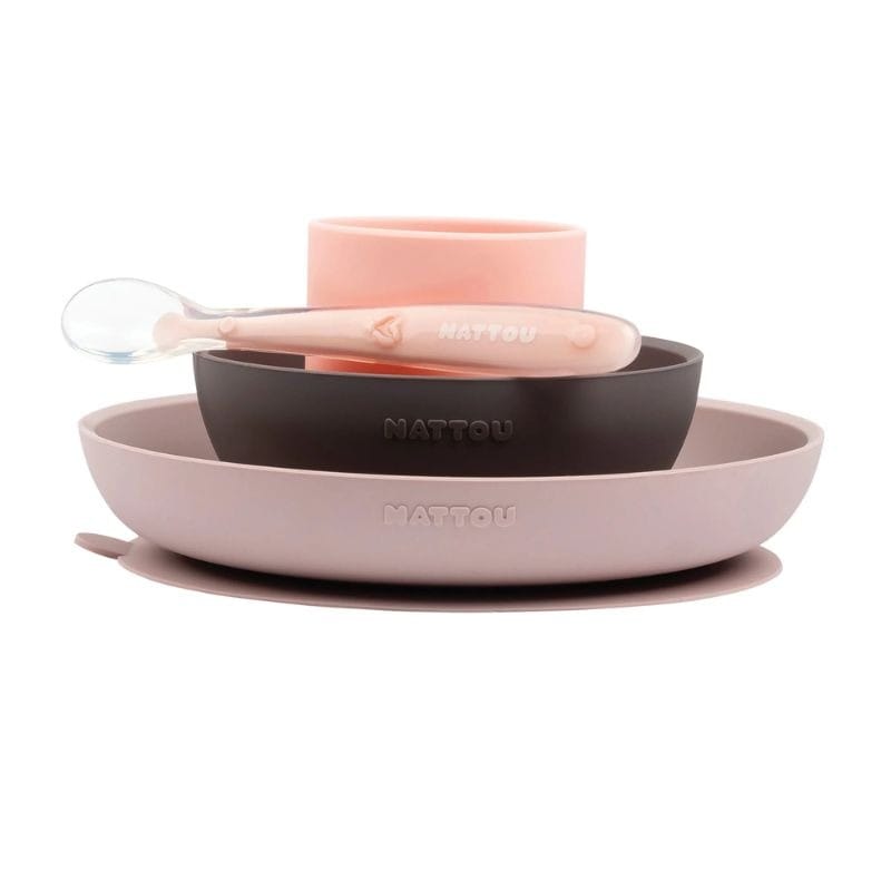 Nattou Coffret de repas 4pcs – Pink