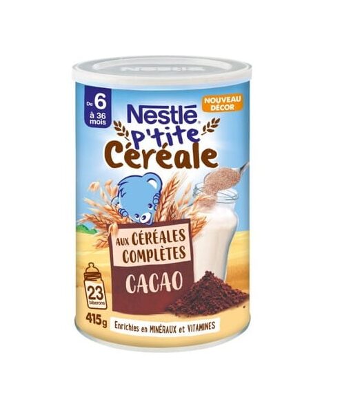 Nestle P’tite Céréale Cacao aux céréales complètes dès 6 mois