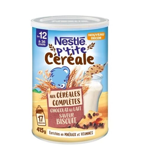 Nestle P’tite Céréale Chocolat au lait Saveur Biscuit aux céréales complètes dès 12 mois
