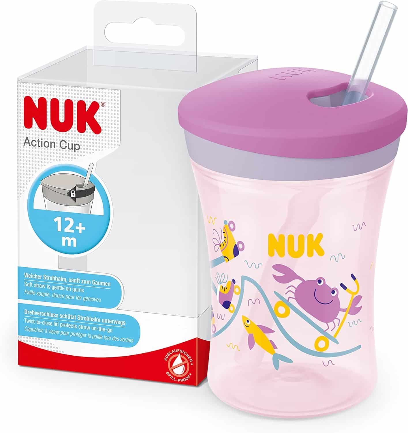 Nuk Tasse Action Cup Crabe Violet 12 mois+