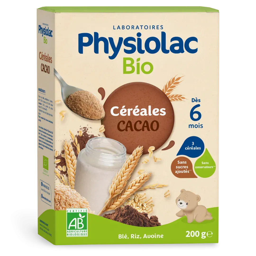 Physiolac Bio Céréales Cacao 6mois+