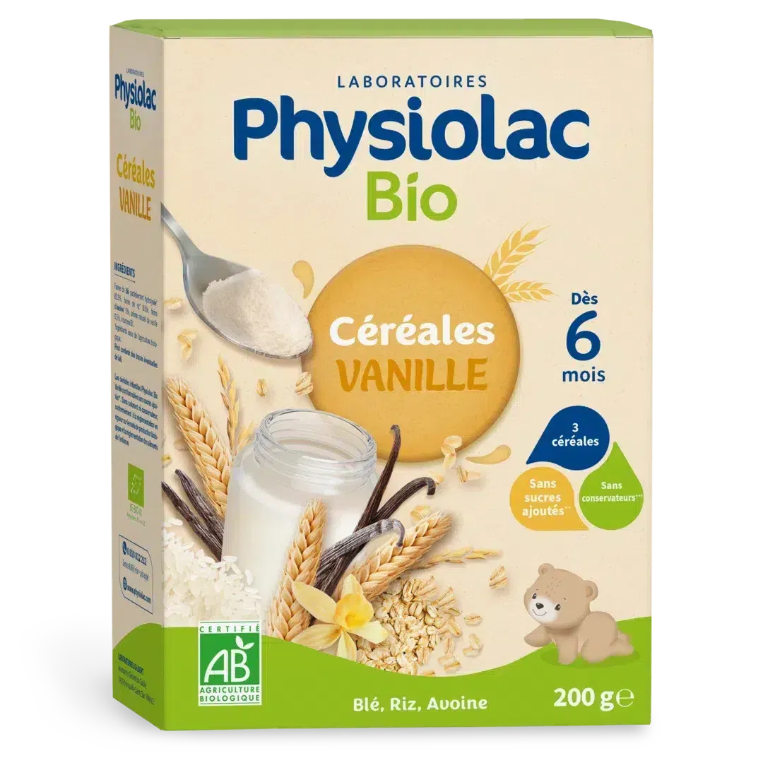 Physiolac Bio Céréales Vanille 6mois+