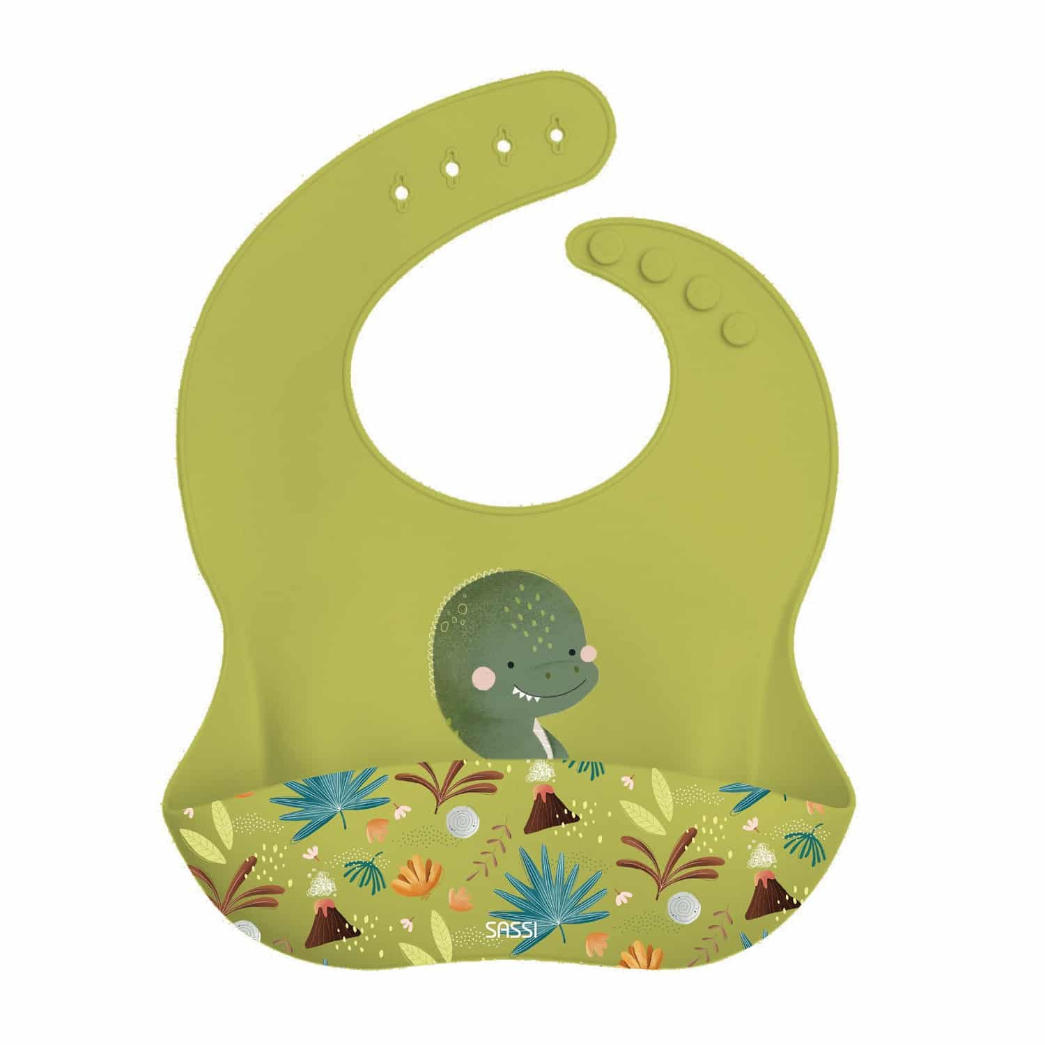 Sassi Bavoir En Silicone Cracky Le Dinosaure