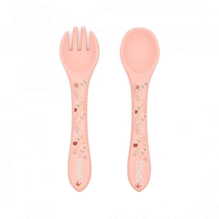 Sassi Fourchette et cuillère en silicone Slurpy le poulpe