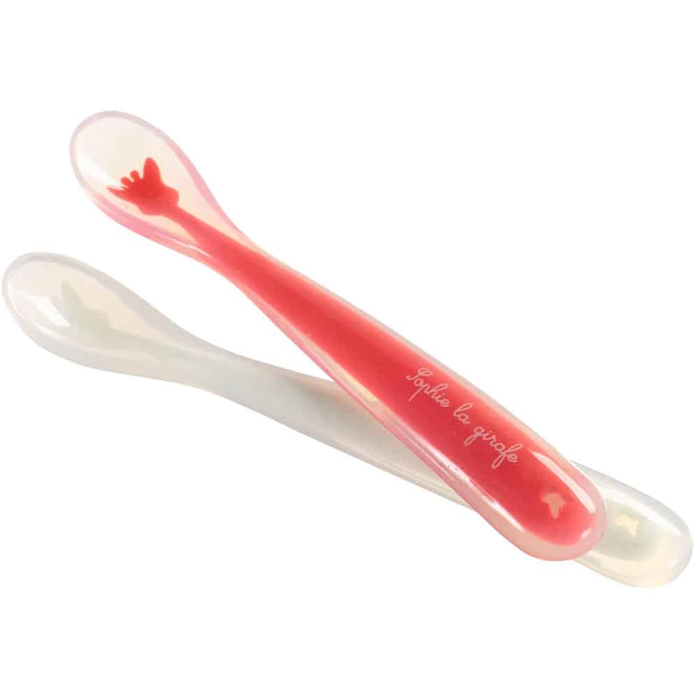 Sophie la girafe Lot de 2 cuillères en silicone 3m+
