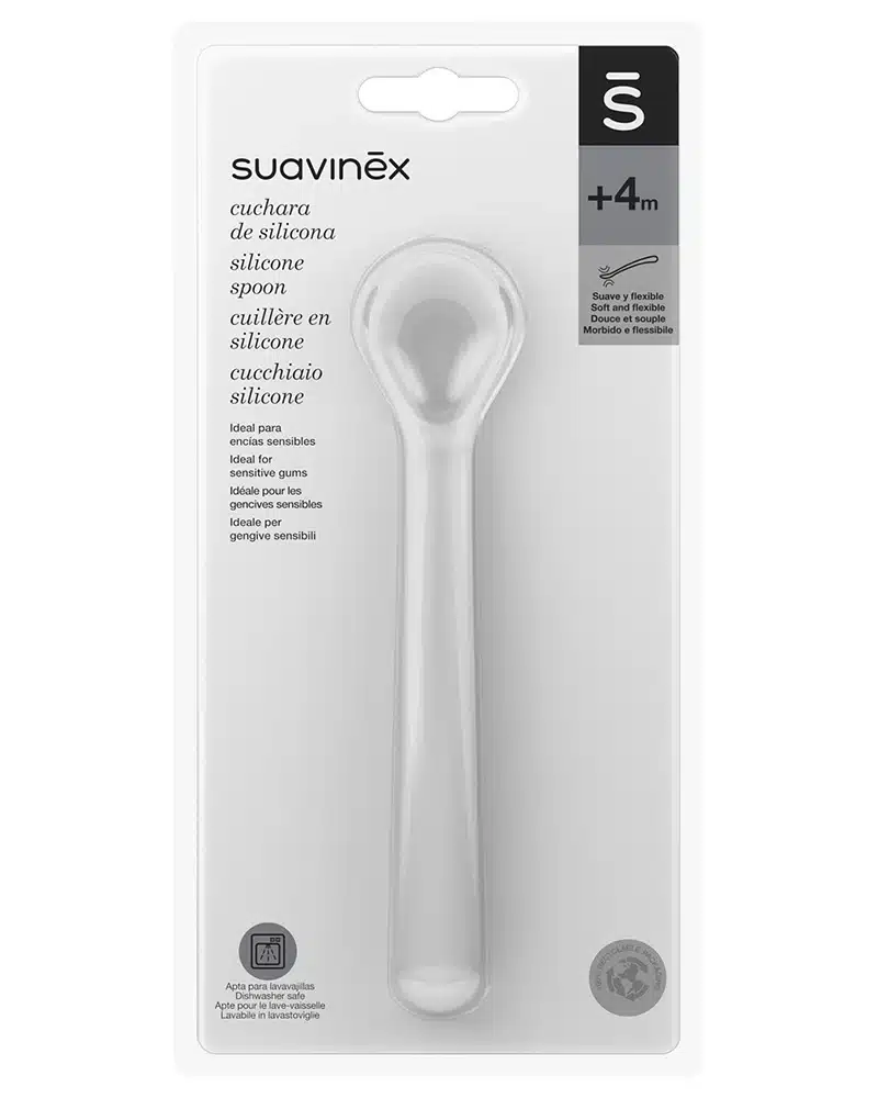 Suavinex Cuillère ergonomique silicone 4m+ Blanc
