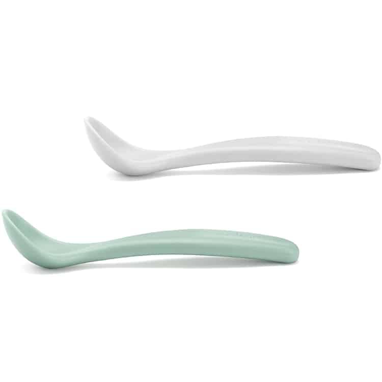 Suavinex Lot de 2 cuillères Vert pastel 6m+