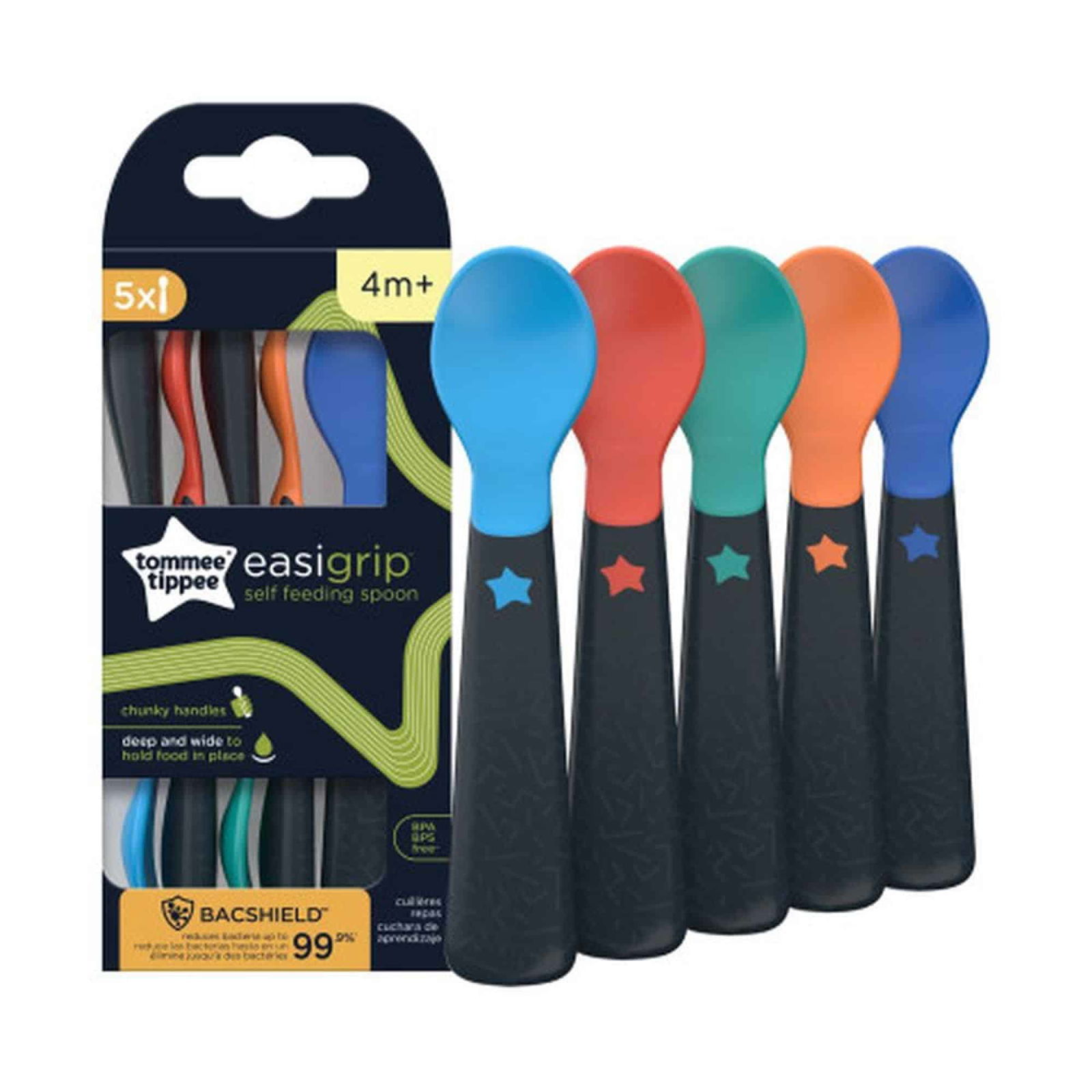 Tommee Tippee Lot de 5 cuillères EasiGrip 4m+