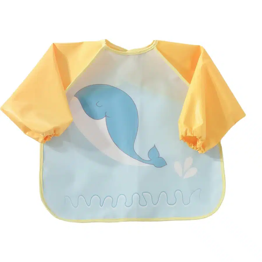 Trois Kilos Sept Bavoir tablier EVA – Baleine 6-18m