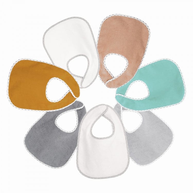Trois Kilos Sept Lot de 7 Bavoirs Couleurs