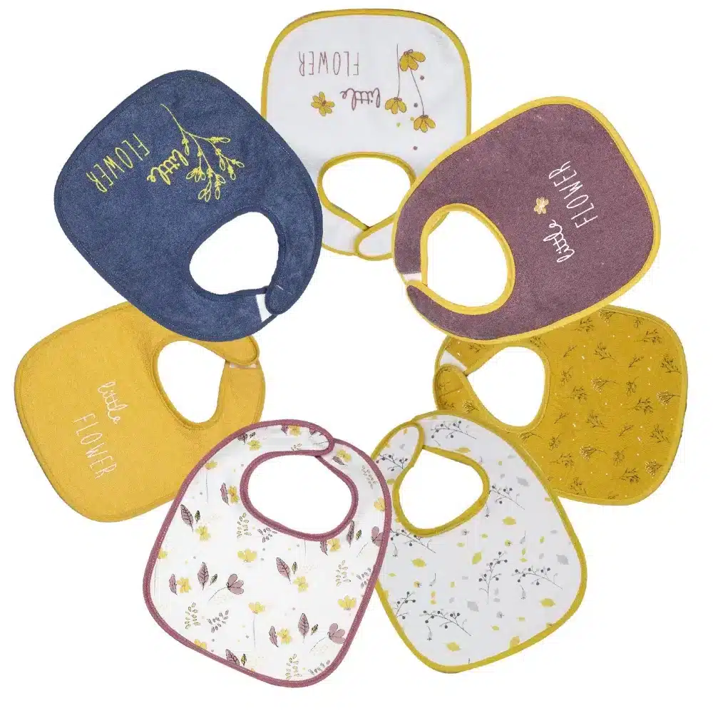 Trois Kilos Sept Lot de 7 Bavoirs – Little flower