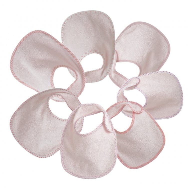 Trois Kilos Sept Lot de 7 Bavoirs Rose