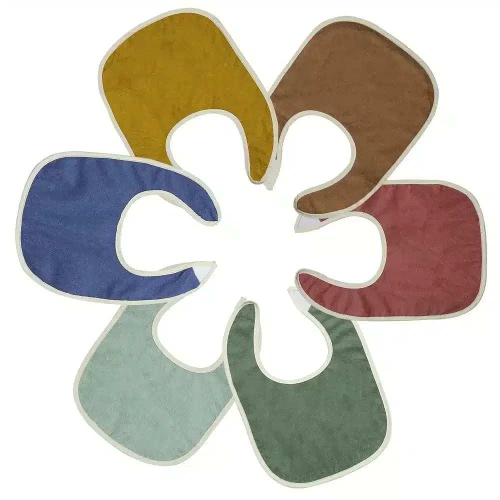 Trois Kilos Sept Lot de 6 Bavoirs unis