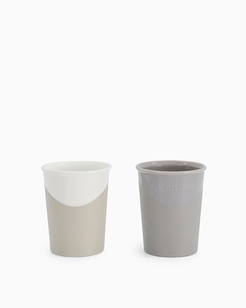 Twistshake 2 Gobelets 170ml Gris & Blanc