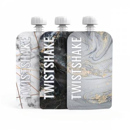 Twistshake 3 Gourdes réutilisables 100ml – Marbre