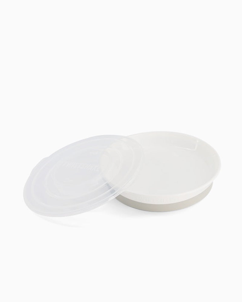 Twistshake Assiette avec Couvercle Blanc