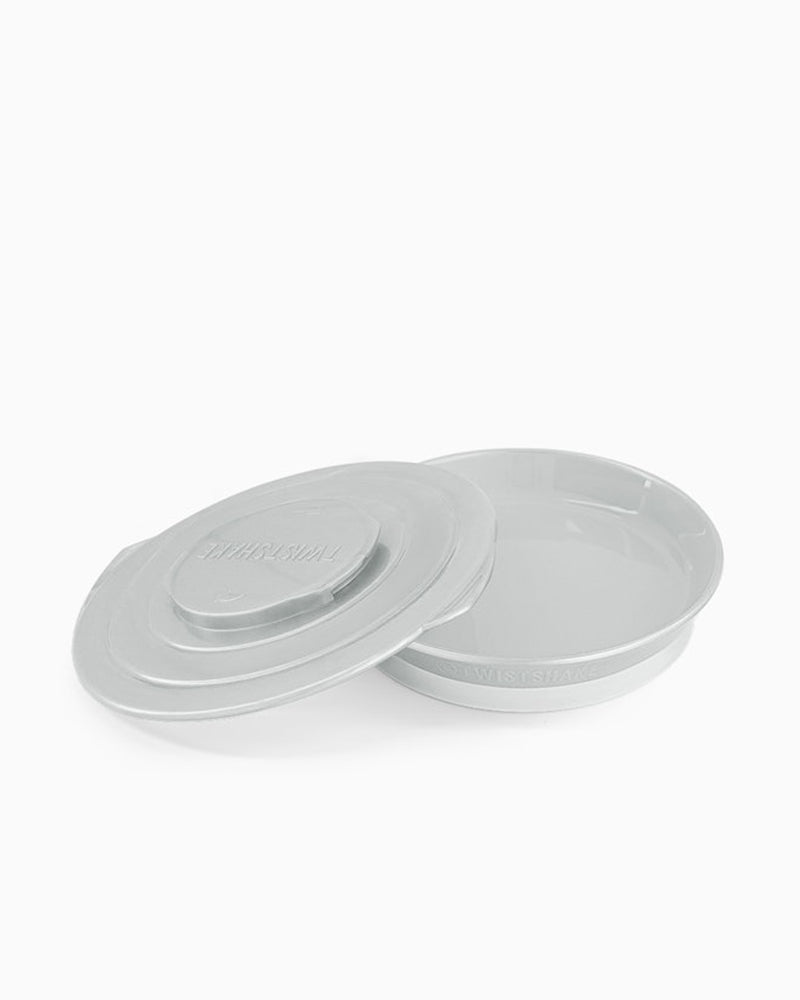 Twistshake Assiette avec Couvercle – Gris