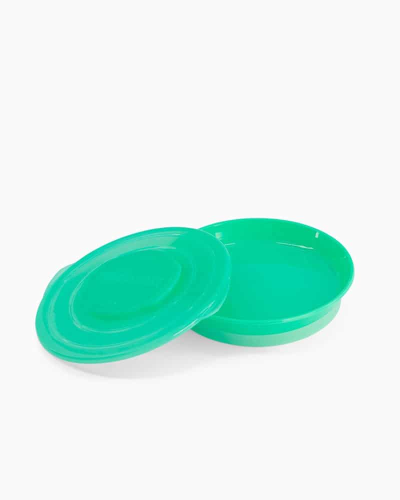 Twistshake Assiette avec Couvercle Vert