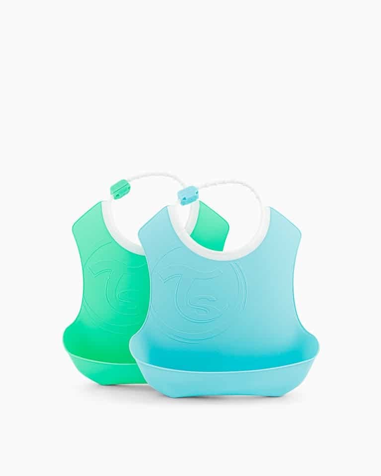 TwistShake – Set 2 Bavoirs Bleu et Vert 4m+