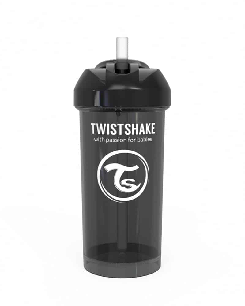 Twistshake Gourde à Paille 360ml Noir