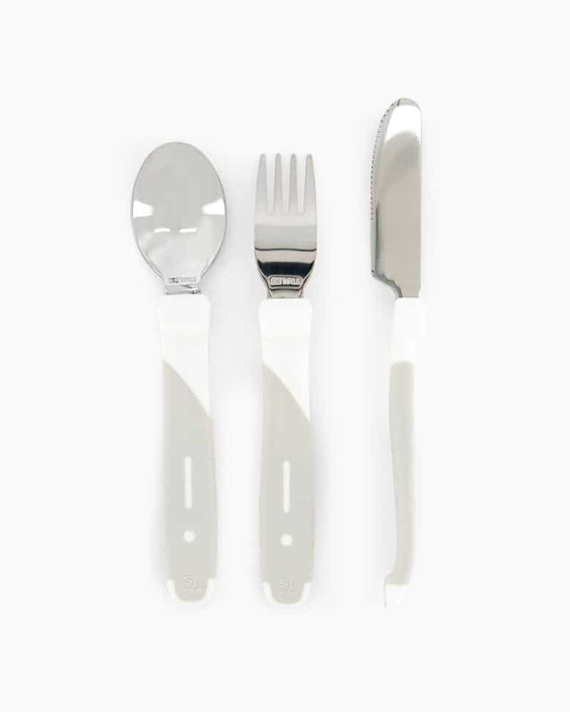 Twistshake Set de Couverts en Acier Inoxydable Blanc 12m+