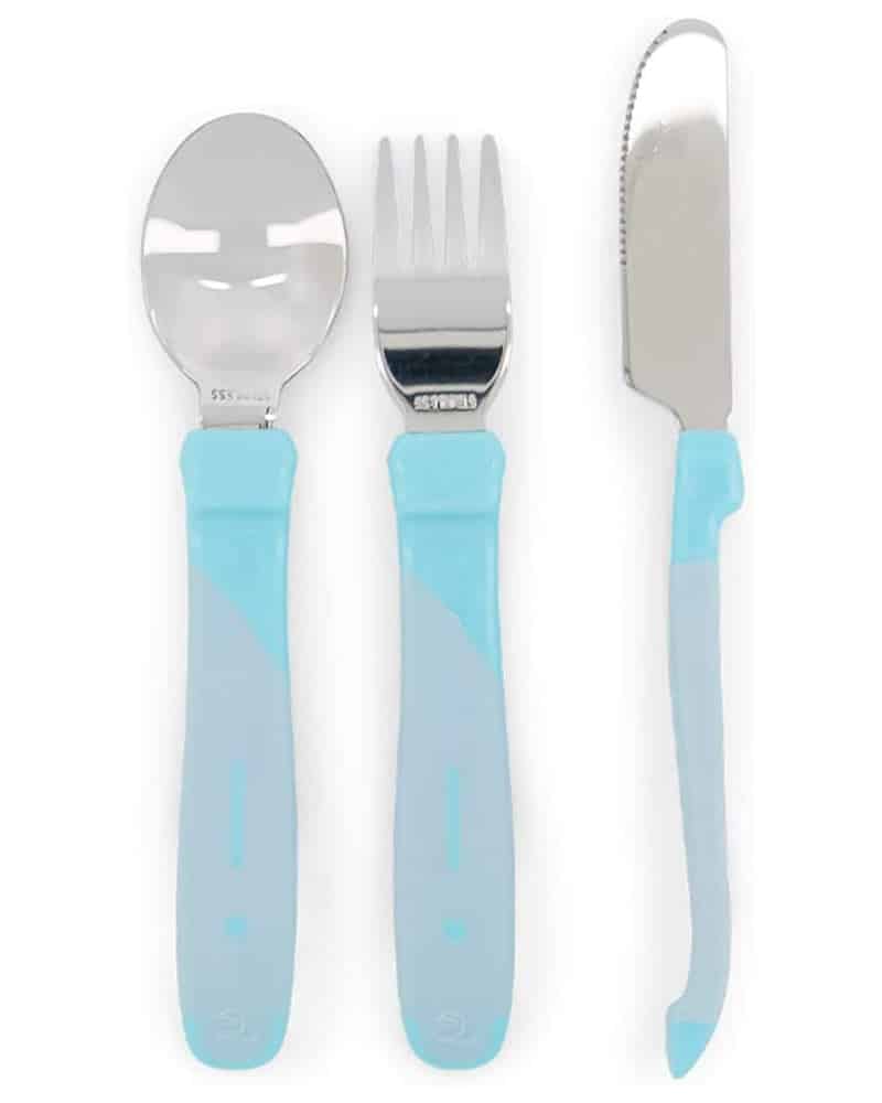 Twistshake Set de Couverts en Acier Inoxydable Bleu 12m+
