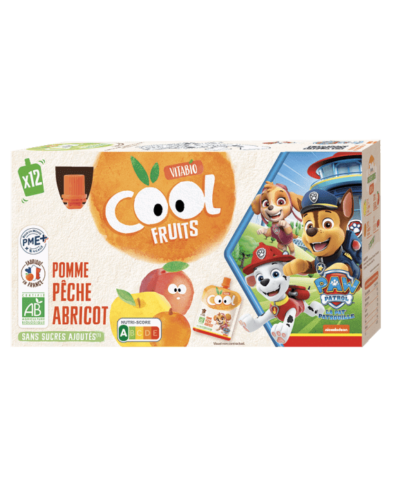 Vitabio Cool Fruits Pomme Peche Abricot 12x90g