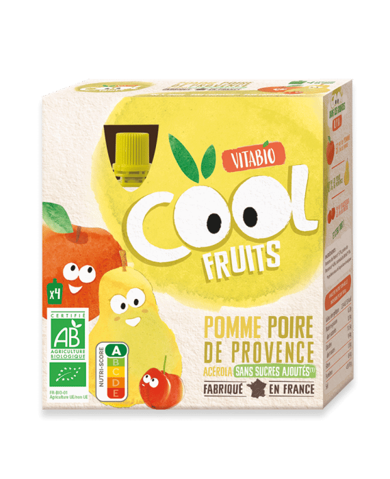 Vitabio Cool Fruits Pomme Poire de Povence 4x90g