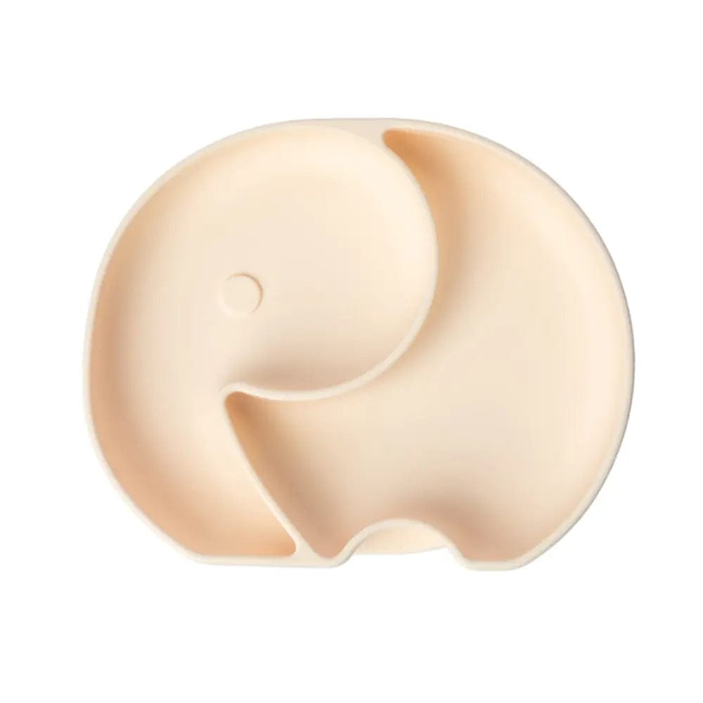 Yummy Assiette Éléphant en Silicone avec Ventouse 4m+ Crème
