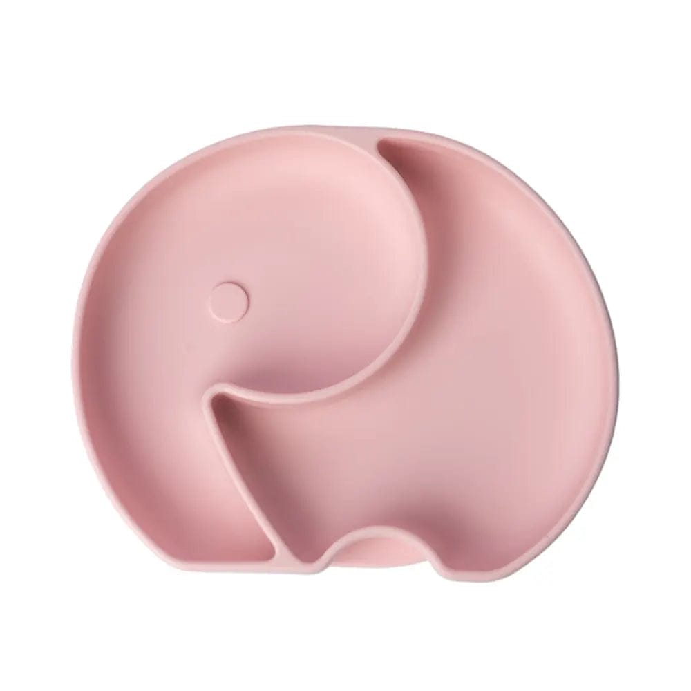 Yummy Assiette Éléphant en Silicone avec Ventouse 4m+ Rose