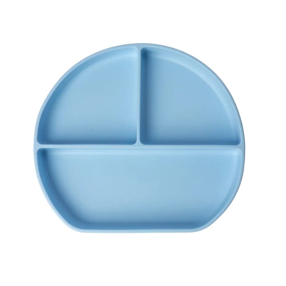 Yummy Assiette en Silicone Multi-Compartiments avec Ventouse – Bleu Ciel