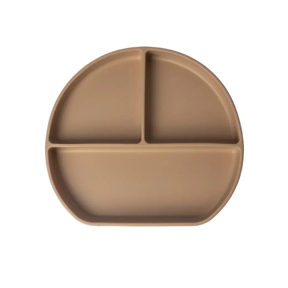 Yummy Assiette en Silicone Multi-Compartiments avec Ventouse – Caramel