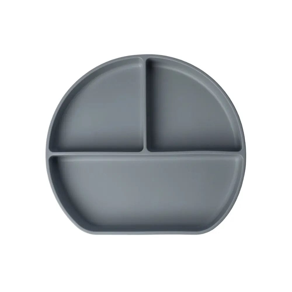 Yummy Assiette en Silicone Multi-Compartiments avec Ventouse – Gris