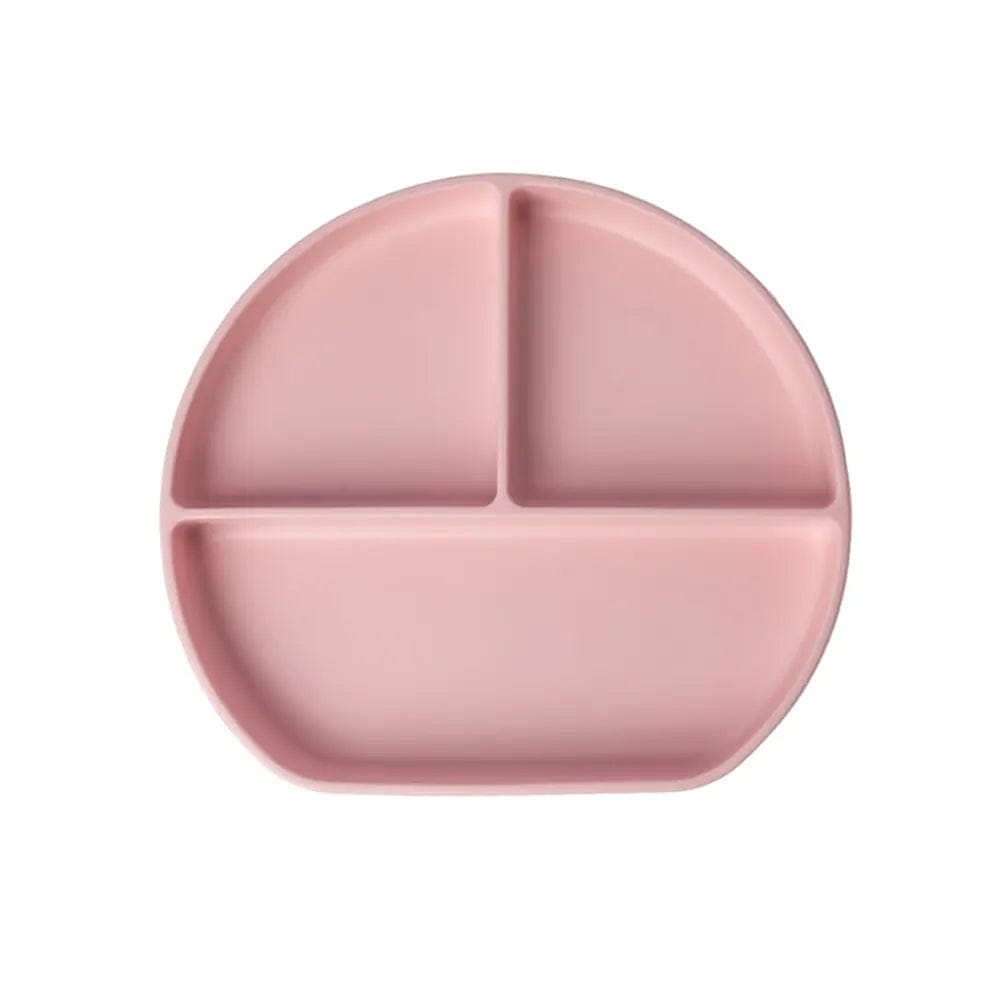 Yummy Assiette en Silicone Multi-Compartiments avec Ventouse – Rose Pastel