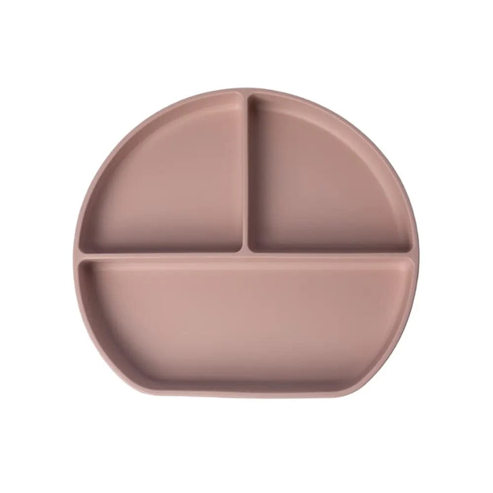 Yummy Assiette en Silicone Multi-Compartiments avec Ventouse – Rose Poudré