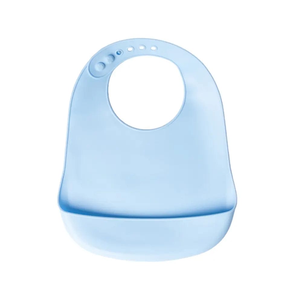 Yummy Bavoir en Silicone avec Poche 4m+ Bleu Ciel