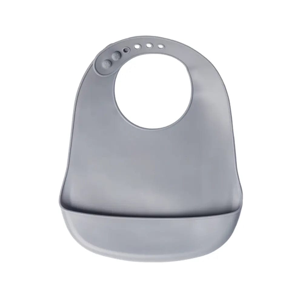 Yummy Bavoir en Silicone avec Poche 9m+ Gris