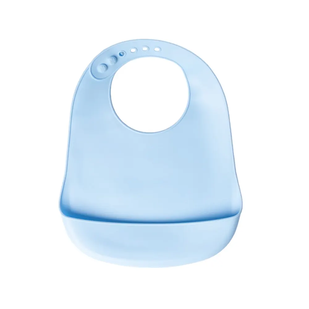 Yummy Bavoir en Silicone avec Poche 9m+ Bleu ciel