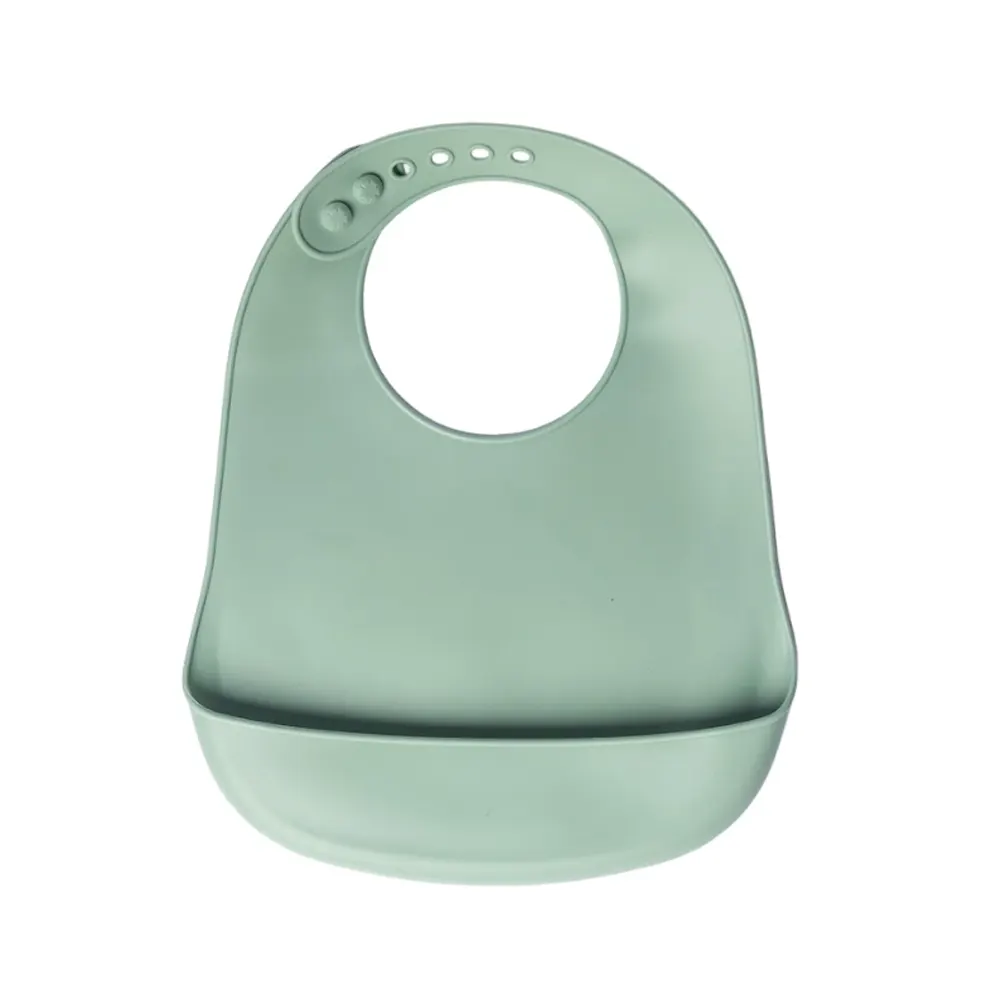 Yummy Bavoir en Silicone avec Poche 9m+ Vert pastel